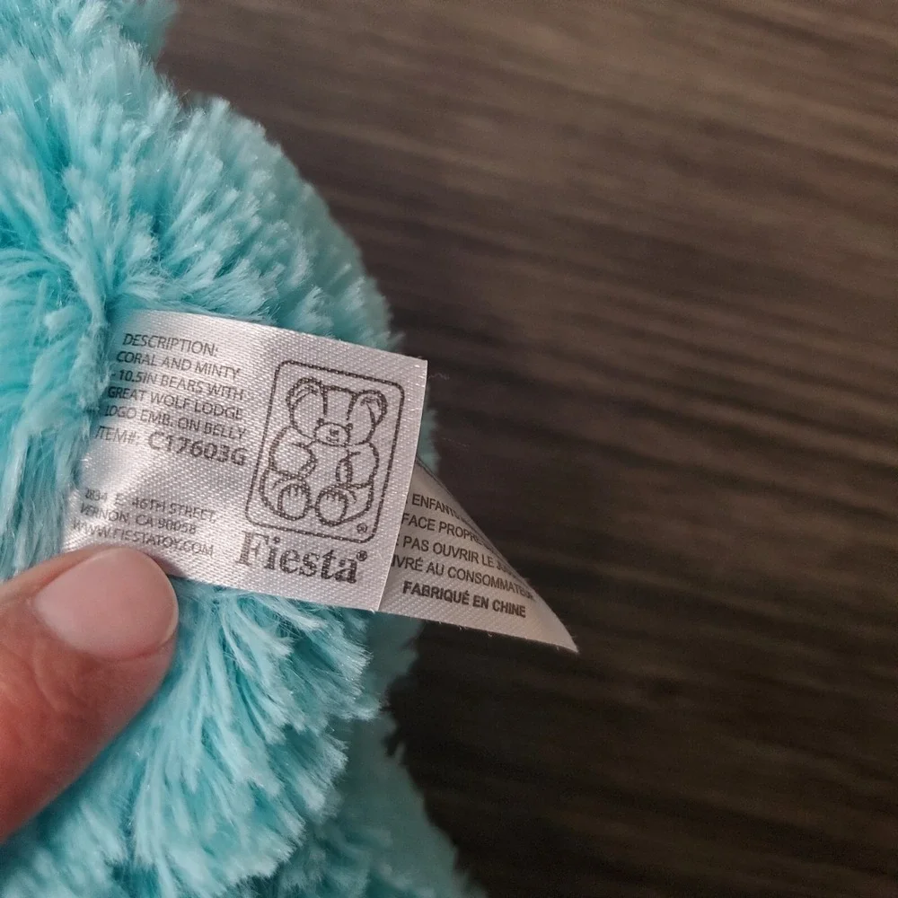 Great Wolf Lodge Aqua Turquoise Teddy Bear Plush‎ Stuffed Toy Souvenir Shop